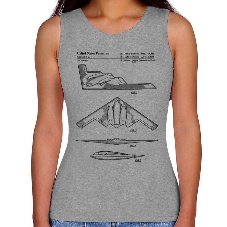 Regata Feminina B-2 Spirit Patent - Cinza