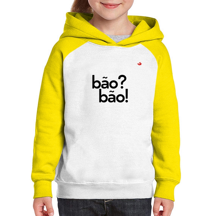 Moletom Infantil Bão? Bão! - Branco/Amarelo