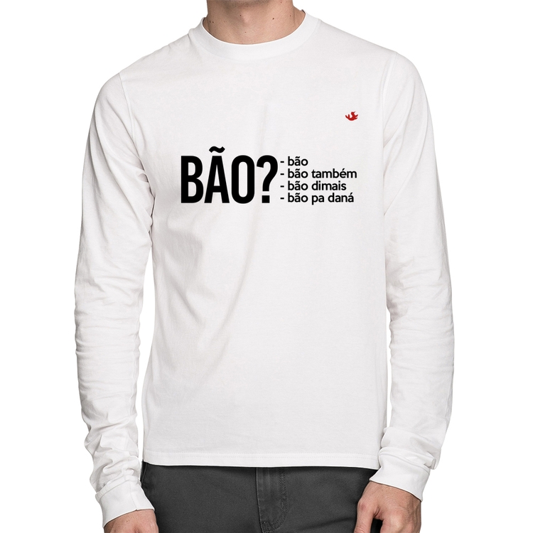 Camiseta Algodão Bão? Manga Longa - Branca