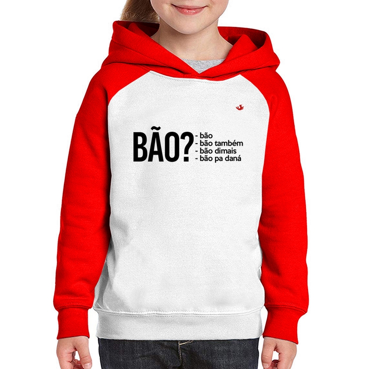 Moletom Infantil Bão? - Branco/Vermelho