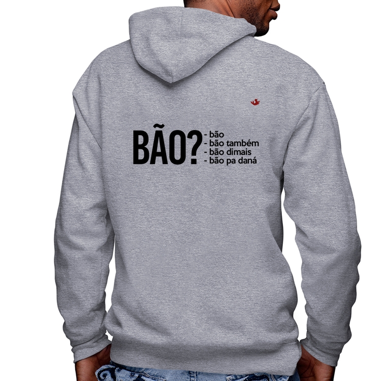 Blusa Moletom Bão? Masculina com Capuz e Zíper - Mescla