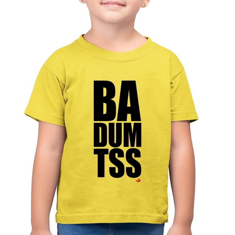 Camiseta Algodão Infantil BA DUM TSS - Amarelo Canário