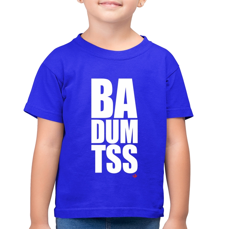 Camiseta Algodão Infantil BA DUM TSS - Azul Royal