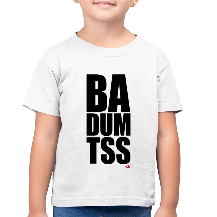 Camiseta Algodão Infantil BA DUM TSS - Branca