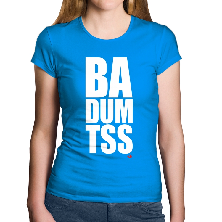 Baby Look Algodão BA DUM TSS - Azul