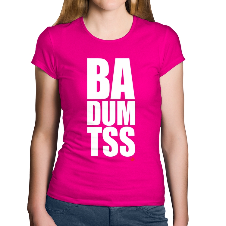 Baby Look Algodão BA DUM TSS - Rosa