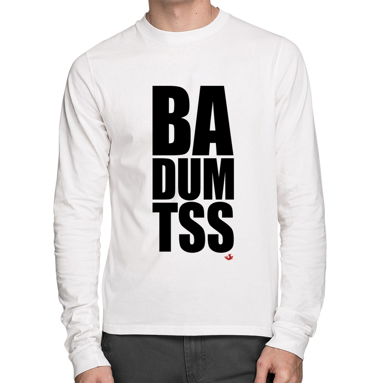 Camiseta Algodão BA DUM TSS Manga Longa - Branca