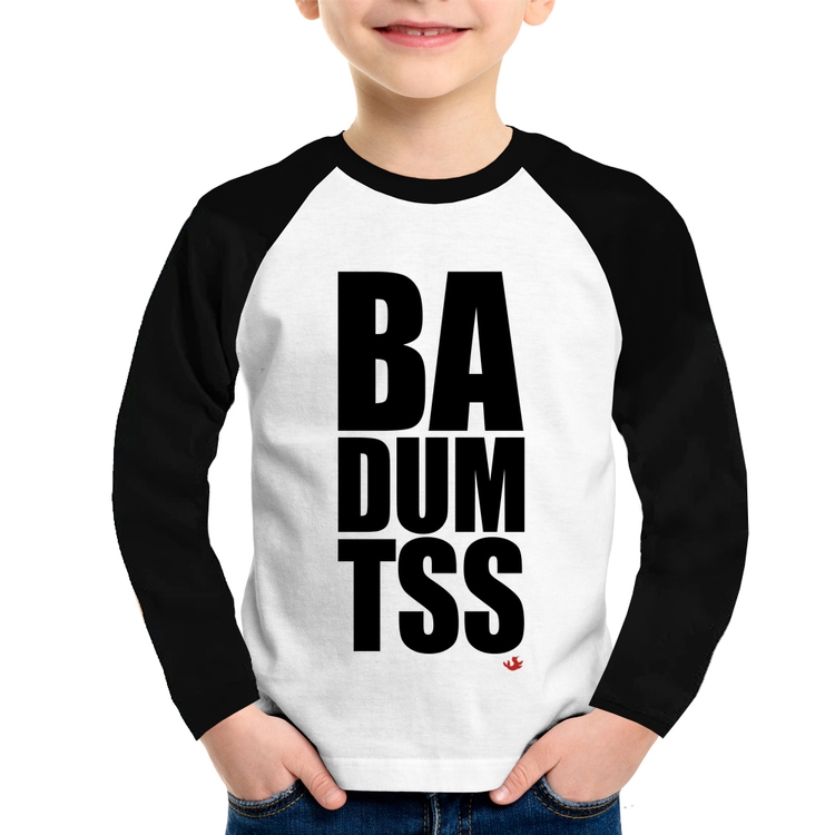 Camiseta Raglan Infantil BA DUM TSS Manga Longa