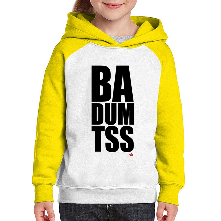 Moletom Infantil BA DUM TSS - Branco/Amarelo