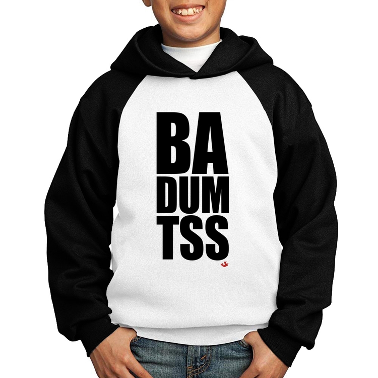 Moletom Infantil BA DUM TSS - Branco/Preto