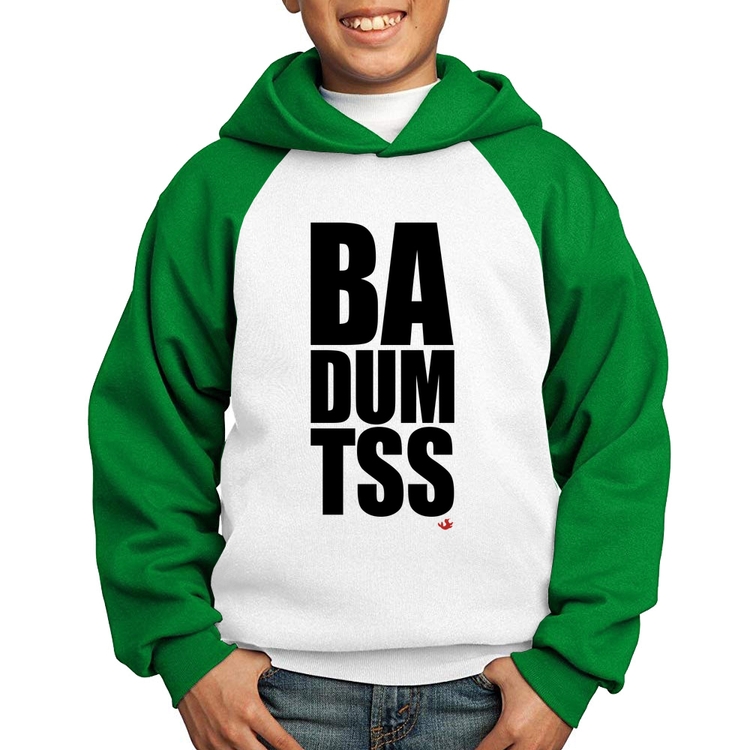 Moletom Infantil BA DUM TSS - Branco/Verde