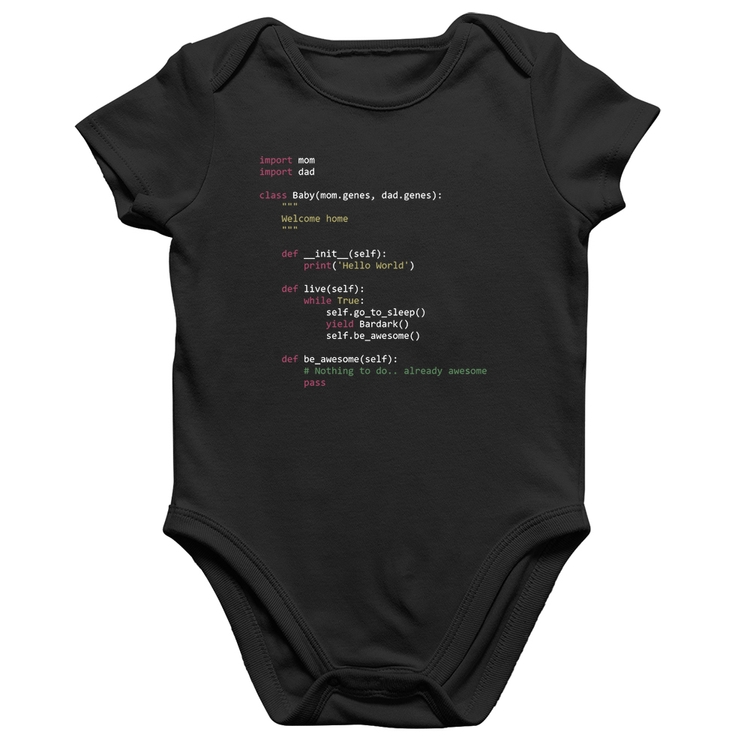 Body Bebê Algodão Baby Python Code