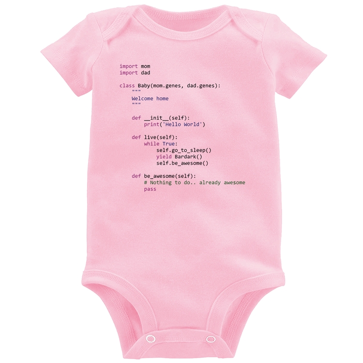 Body Bebê Baby Python Code - Rosa Bebê