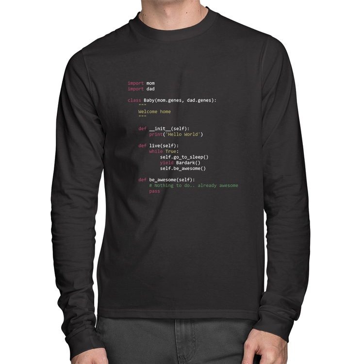 Camiseta Algodão Baby Python Code Manga Longa
