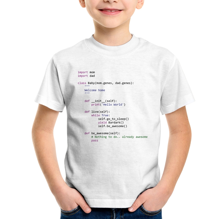 Camiseta Infantil Baby Python Code