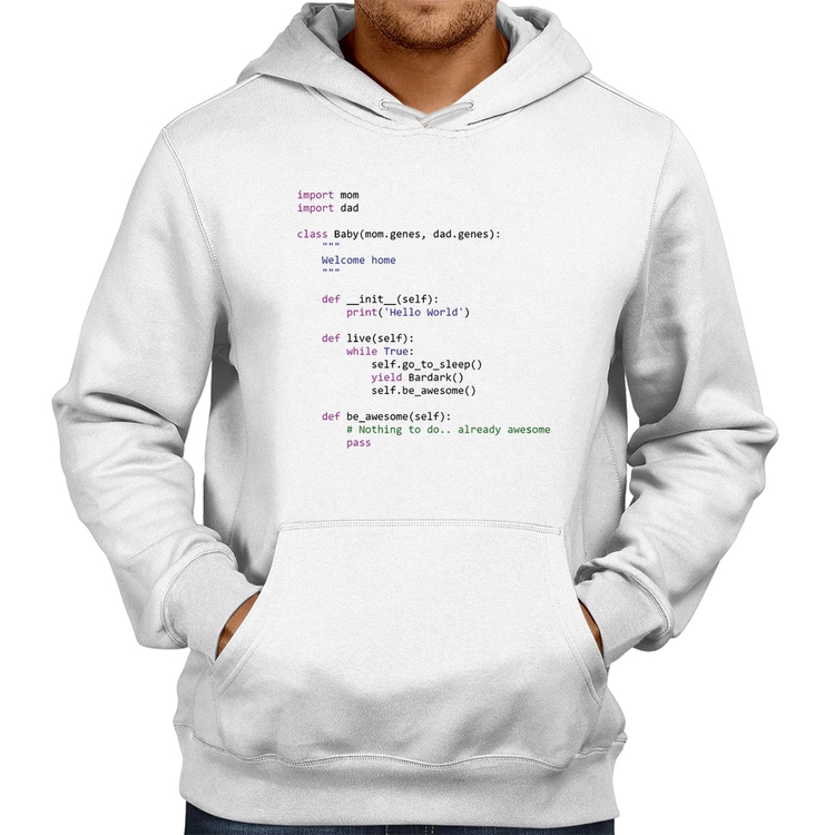 Moletom Baby Python Code - Branco