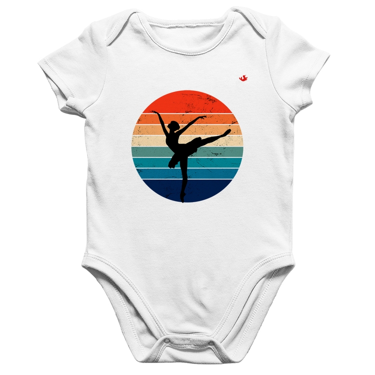 Body Bebê Algodão Ballet Vintage Sunset - Branco