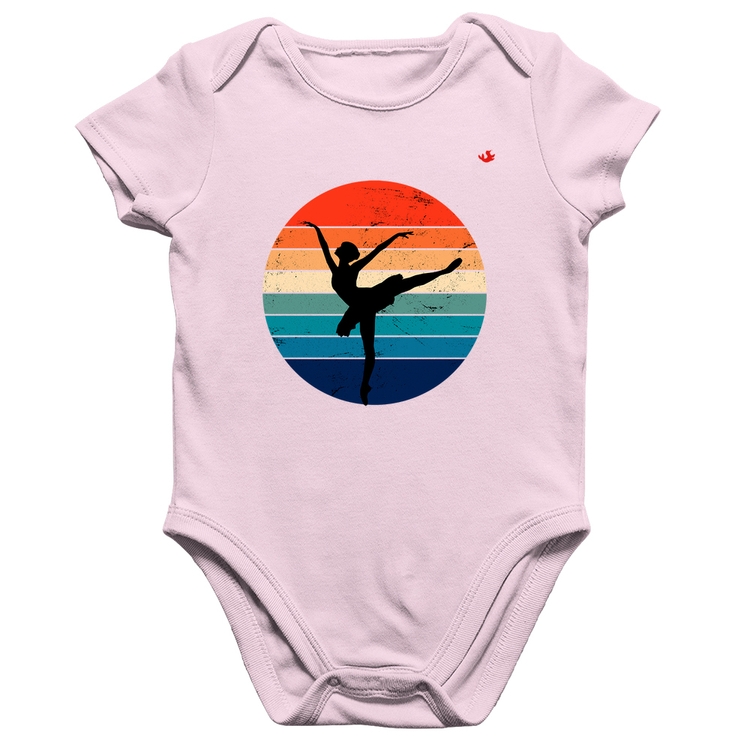 Body Bebê Algodão Ballet Vintage Sunset - Rosa Bebê