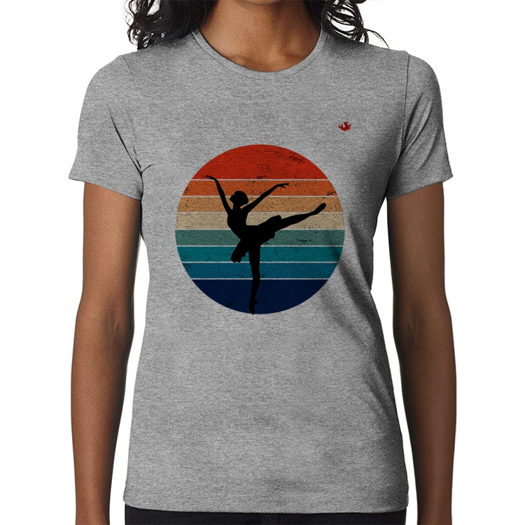 Baby Look Ballet Vintage Sunset - Cinza