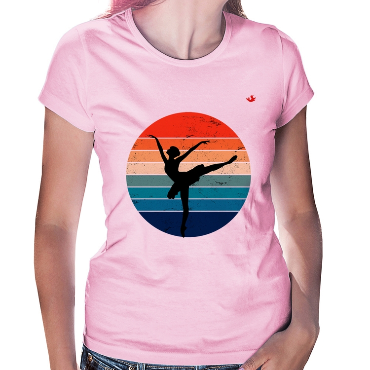 Baby Look Ballet Vintage Sunset - Rosa Bebê