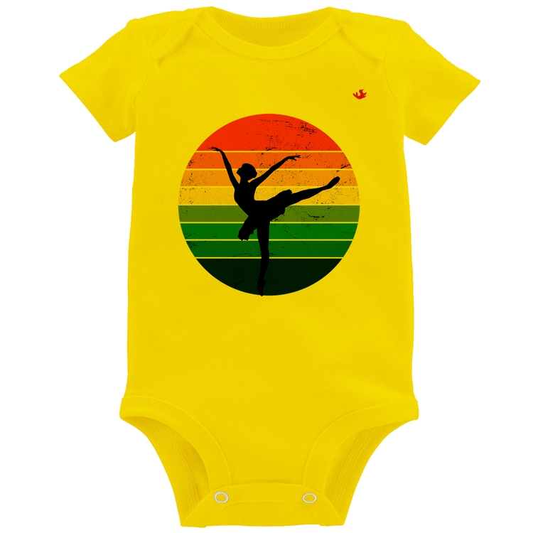 Body Bebê Ballet Vintage Sunset - Amarelo