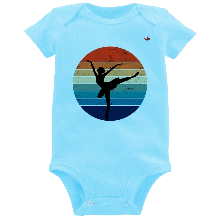 Body Bebê Ballet Vintage Sunset - Azul Bebê