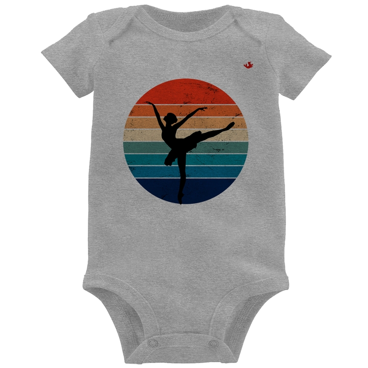Body Bebê Ballet Vintage Sunset - Cinza