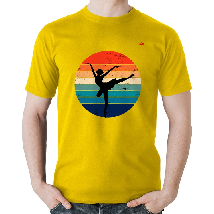 Camiseta Algodão Ballet Vintage Sunset - Amarela