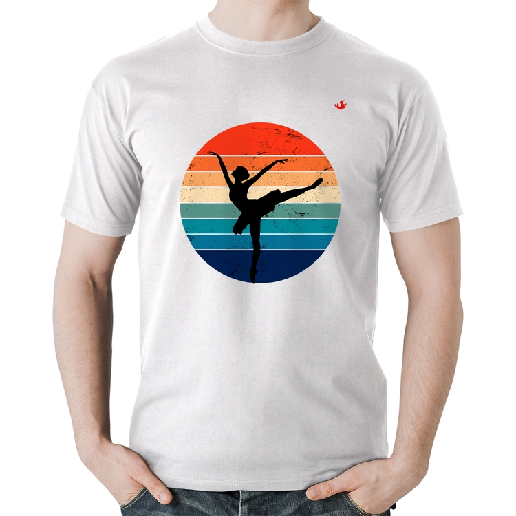 Camiseta Algodão Ballet Vintage Sunset - Branca