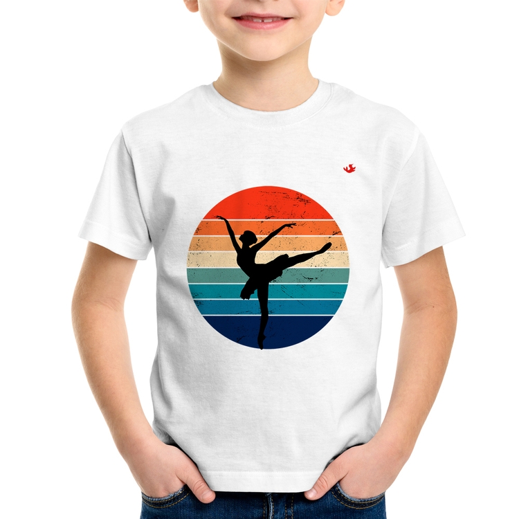 Camiseta Infantil Ballet Vintage Sunset