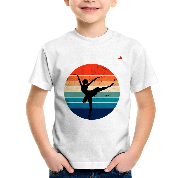 Camiseta Infantil Ballet Vintage Sunset