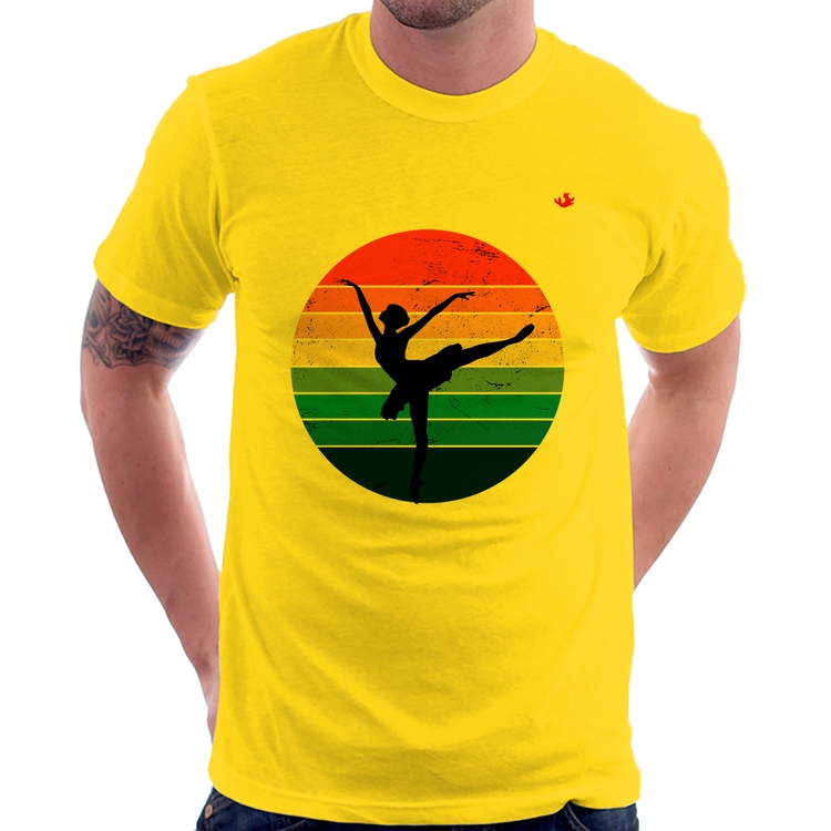 Camiseta Ballet Vintage Sunset - Amarela