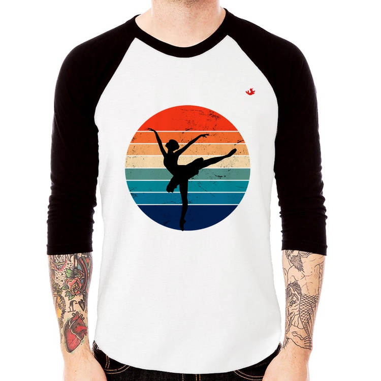 Camiseta Raglan Ballet Vintage Sunset Manga 3/4