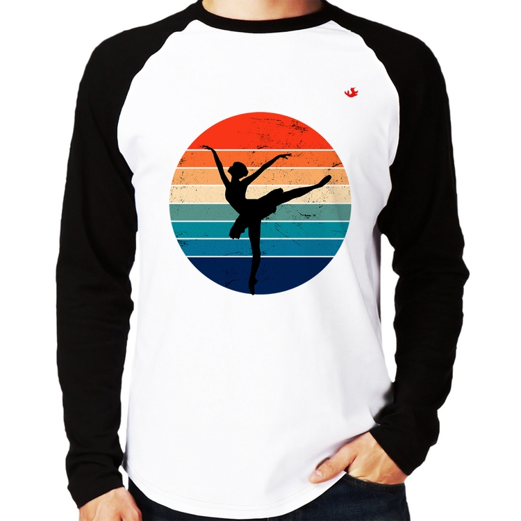 Camiseta Raglan Ballet Vintage Sunset Manga Longa