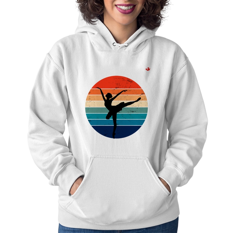 Moletom Feminino Ballet Vintage Sunset - Branco