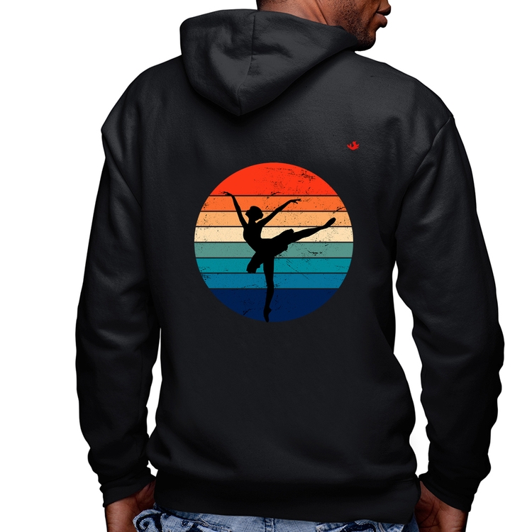 Blusa Moletom Ballet Vintage Sunset Masculina com Capuz e Zíper