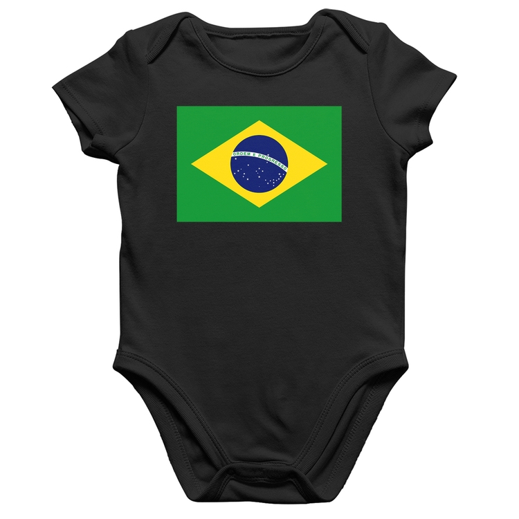 Body Bebê Algodão Bandeira Brasil