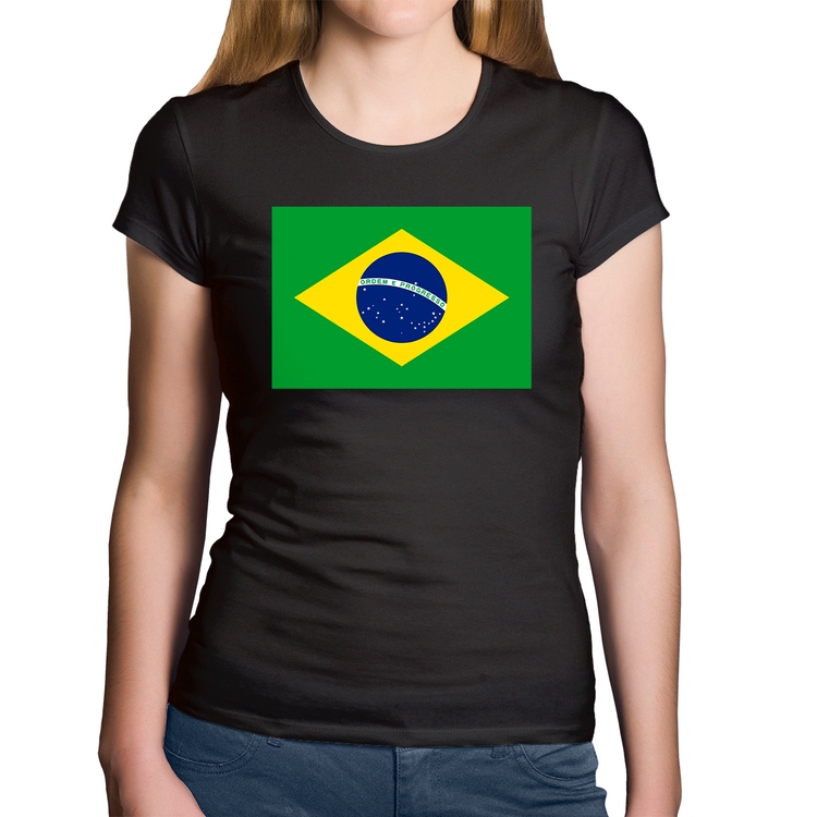 Baby Look Algodão Bandeira Brasil