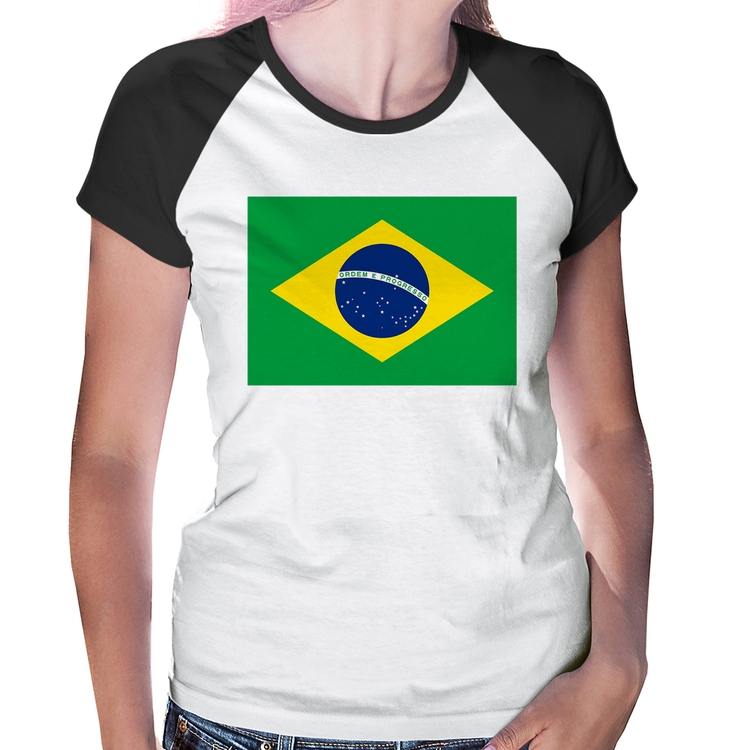 Baby Look Raglan Bandeira Brasil