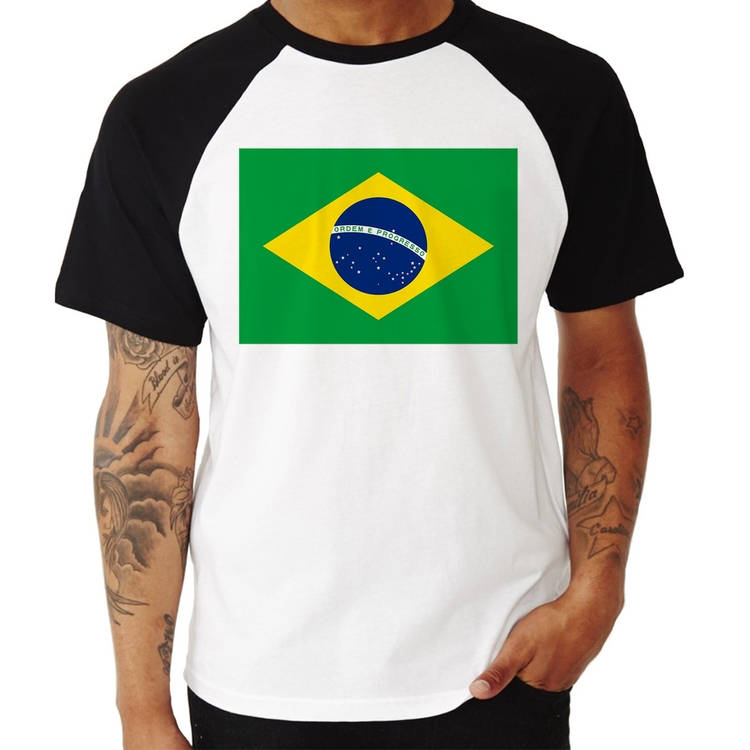 Camiseta Raglan Bandeira Brasil