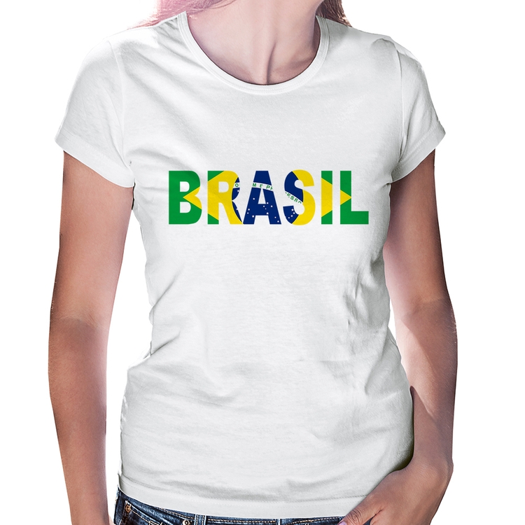 Baby Look Bandeira Brasil Letras