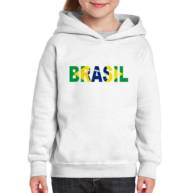 Moletom Infantil Bandeira Brasil Letras