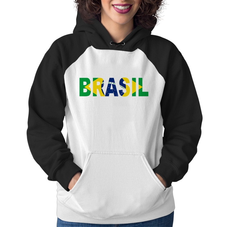 Moletom Feminino Bandeira Brasil Letras