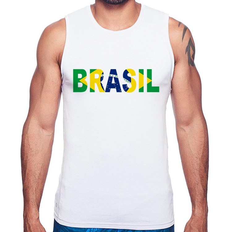 Regata Bandeira Brasil Letras