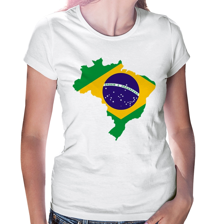 Baby Look Bandeira Brasil Mapa