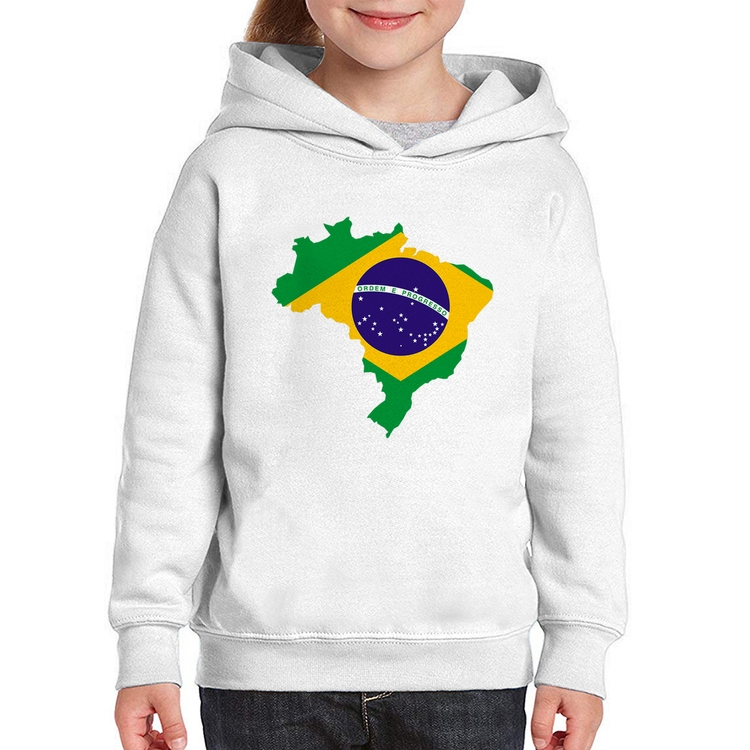 Moletom Infantil Bandeira Brasil Mapa