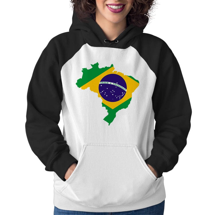 Moletom Feminino Bandeira Brasil Mapa