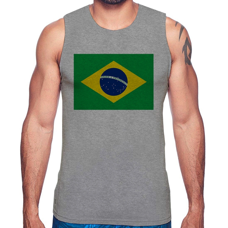 Regata Bandeira Brasil - Cinza