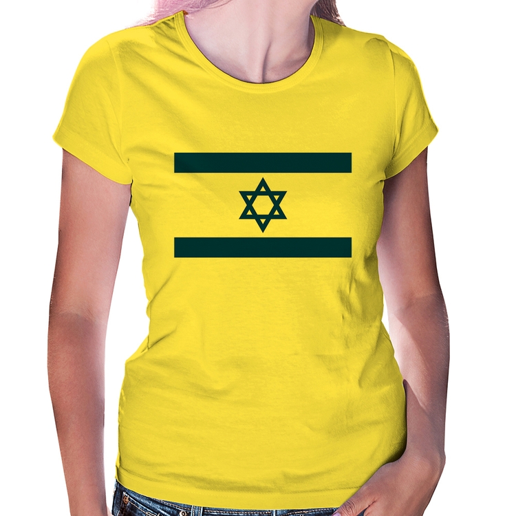 Baby Look Bandeira Israel - Amarela
