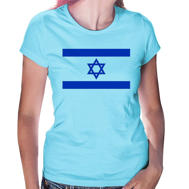 Baby Look Bandeira Israel - Azul Bebê